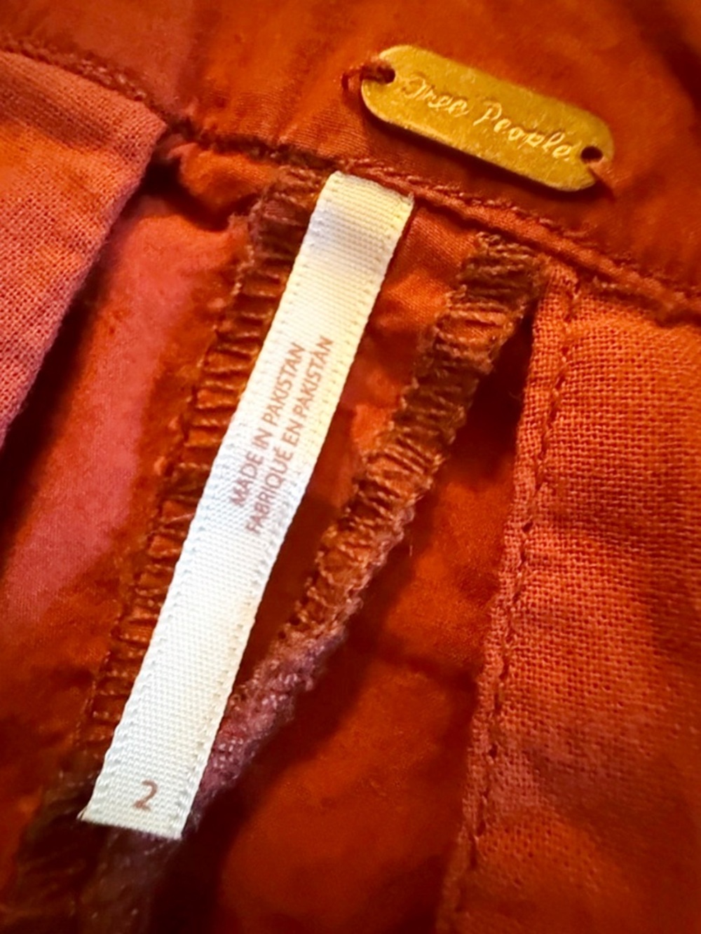 Free People Brick Red Pleated Trousers in Nice Crisp Summer Fabric - Picture 4 of 4
